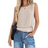 European and American Cross-border Summer New Women's Round Neck Sleeveless Hem Pleated Casual Vest