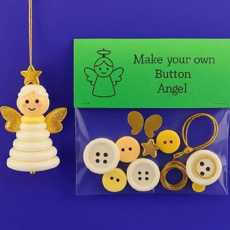 Complete Holiday Craft Package Christmas Button Ornament Making For Kids Adults Family Fun All Supplies Included