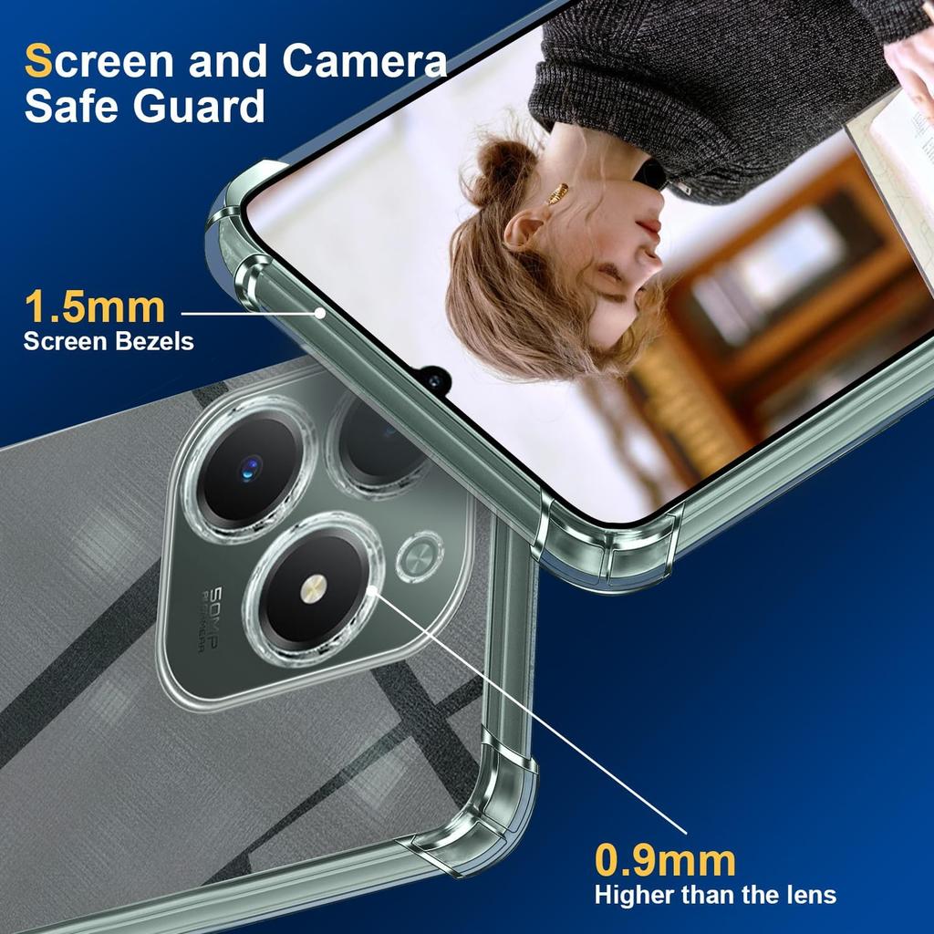 TPU Gjennomsiktig Deksel for Realme C63 4G C61 C65 C67 Note 60 50 Beskyttelsesdeksel Fire Hjørner Støtsikker Støtfanger Coque Fundas