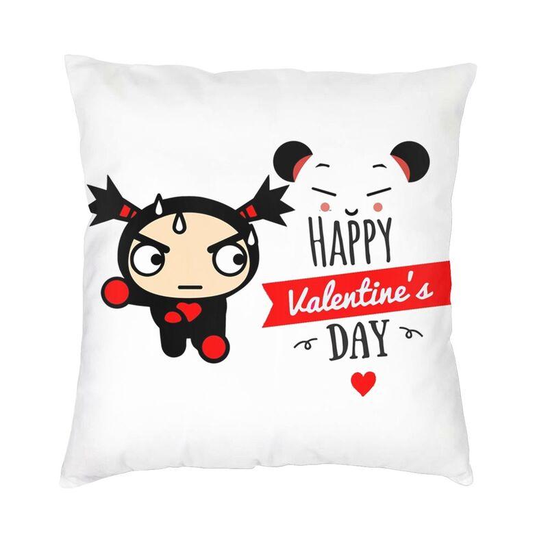 Moderní Funny Love Pucca a Garu povlak na polštář na pohovku Polyesterová TV Animace Pouzdro na polštář Anime povlak na polštář do obývacího pokoje