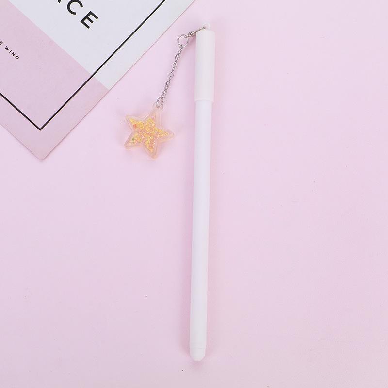 Korean Heart Charm Fairy Ballpoint Pen with Wind Chime Pendant