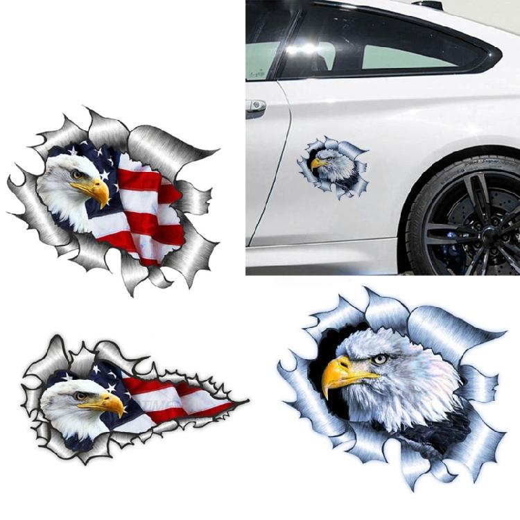 American Bald Eagle Flag Decal Reflective Sticker Waterproof Car Accessories