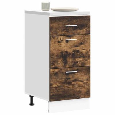 Smoked Oak Base Cabinet 40X46X81.5 Cm Glued Wood