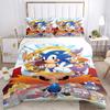 3pcs Sonic the Hedgehog Quilt Cover Set - Soft and Cozy Bedroom, Guest Room and Dorm Decorative Bedding 3-Piece Set 1 Quilt Cover + 2 Pillow Sham