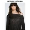 UR 2025 Autumn Women's Asymmetrical Sequin Knit Top
