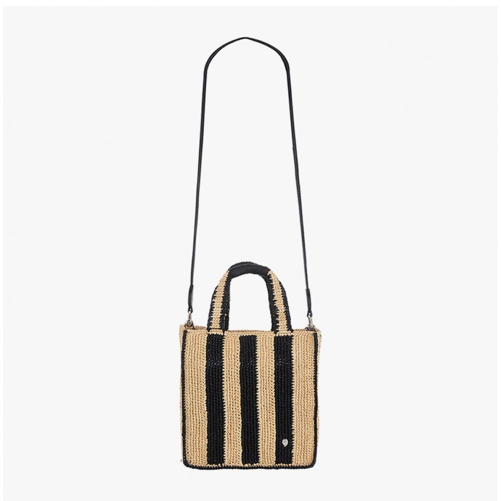 Helen Kaminski Mini Tote Bag Charcoal Nami Stripe Bag51902