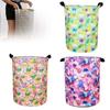 Elephant Rabbit Butterfly Bear Flower 3d Print Cylinder Clothes Storage Basket
