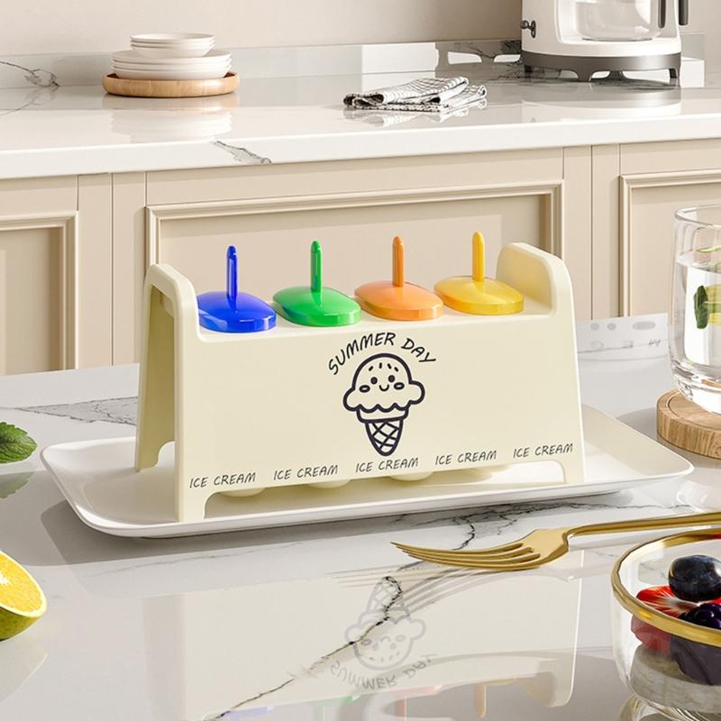 Rainbow Popsicles Molds Safe Summer Parties Ice Molds with Easy Demold Feature and Reusable Drips Guards Stick