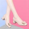 New Single Shoes Women's Autumn and Winter New Thick-heeled High Heels High-end Square-toe Black Work Shoes Are Versatile