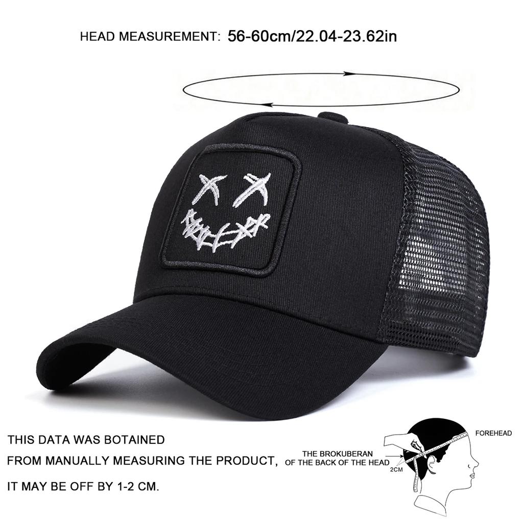 Net Baseball Stitching Embroidered Face Smiling Xx Neutral Gender Women Men For Caps Spring And Summer Outdoor Adjustable Casual Hats Sunscreen