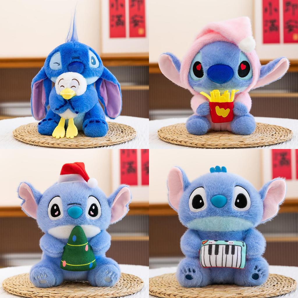 Cute Stitch Christmas And Musical Instrument Series Plush Doll Children Toy For Kids Holiday Gifts