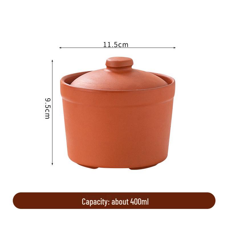 Purple Clay Double-Boiler Stew Pot with Lid - Chinese Retro Health Pot for Stews, Soups, and Steamed Eggs.