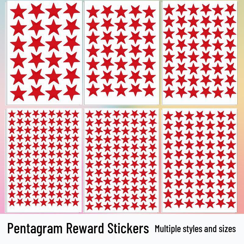Five-Pointed Star Reward Stickers for Kindergarten: Self-Discipline Chart and Teacher Use