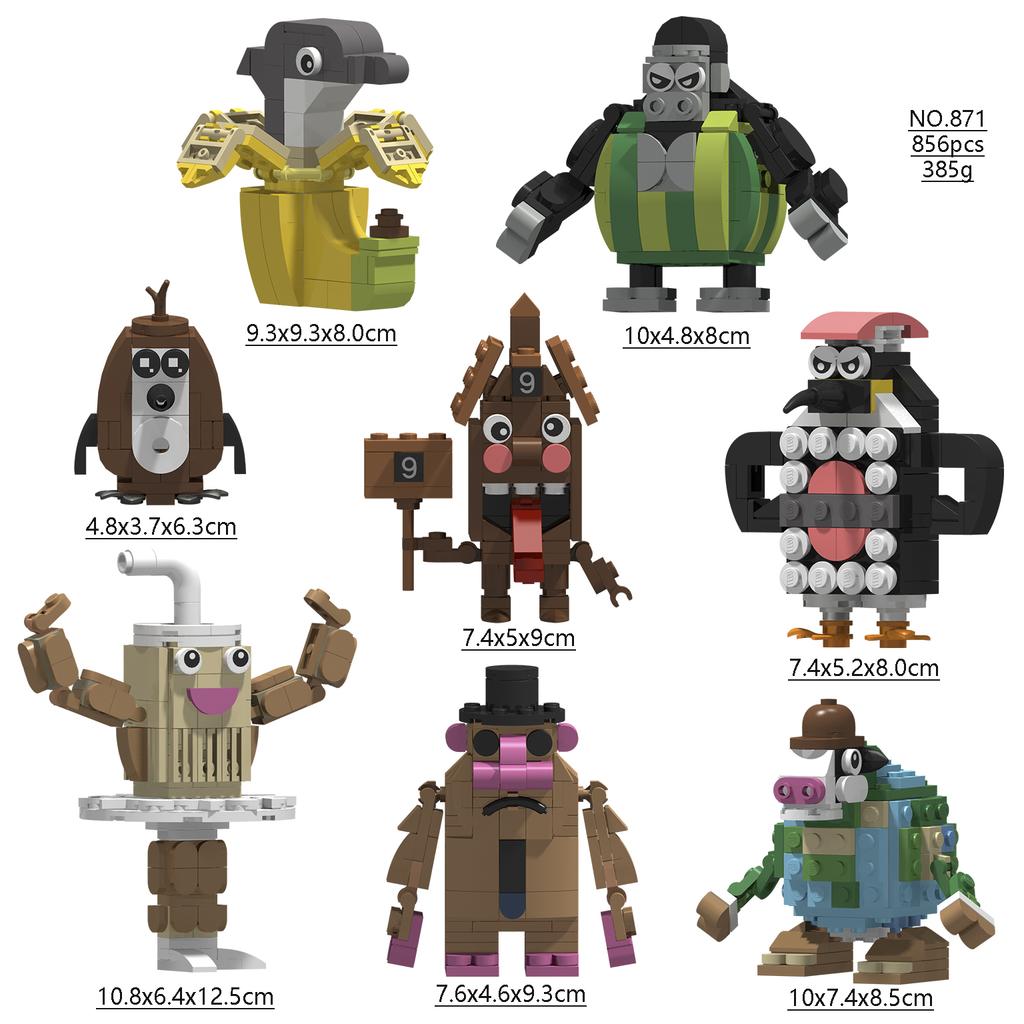 MOC Italienische Brainrot Bricks Tung Tung Sahur Figuren Tralalero Tralala Bausteine Spielzeug für Kinder Geburtstagsgeschenke