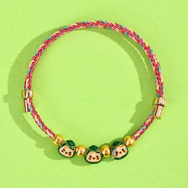 Dragon Boat Festival Tassel Pendant: Five-Color Pink Zongzi String with Gourd for Peace and Health