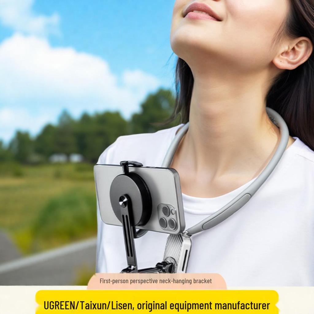 Magnetic Phone Neck Holder for Live Streaming: Shockproof, Anti-shake, Chest Mount for Cycling, First-Person View Shooting