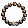 7A Grade Natural Gold Obsidian Zodiac Guardian Buddha Bracelet for Men and Women - Benming Year Black Obsidian Jewelry