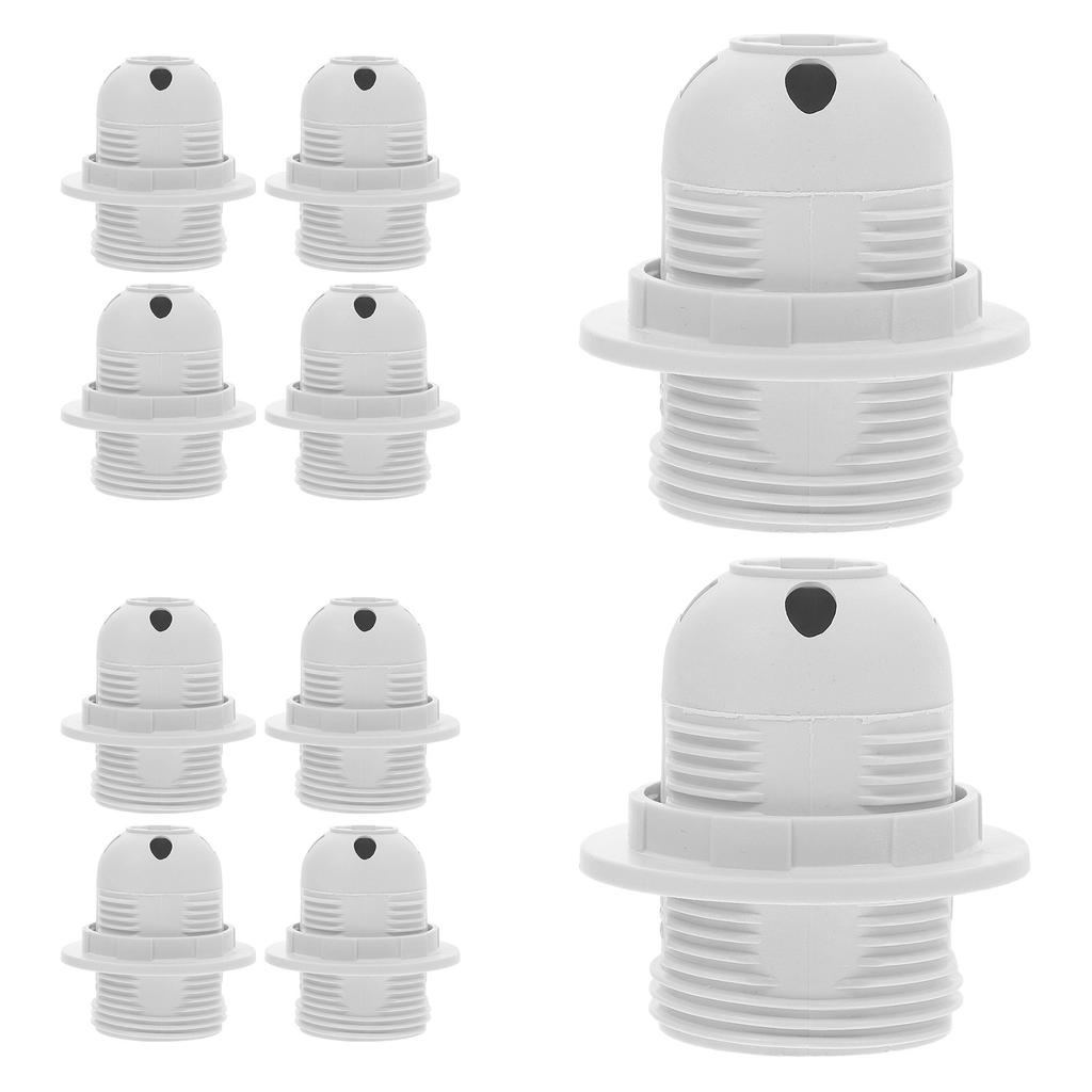 10Pcs E27 Threaded Lamp Holder Large Clip-on Light Socket Household Desktop Pendant Lamp Holder Replacement Adapter