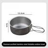 Foldable Handle Instant Noodle Bowl Titanium Cooking Bowl Portable Camping Pot  Cooking Utensils