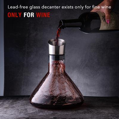 Decantador de vinho, arejador de vinho com arejador embutido, filtro de aço inoxidável, decantadores de vinho de cristal sem chumbo soprados à mão