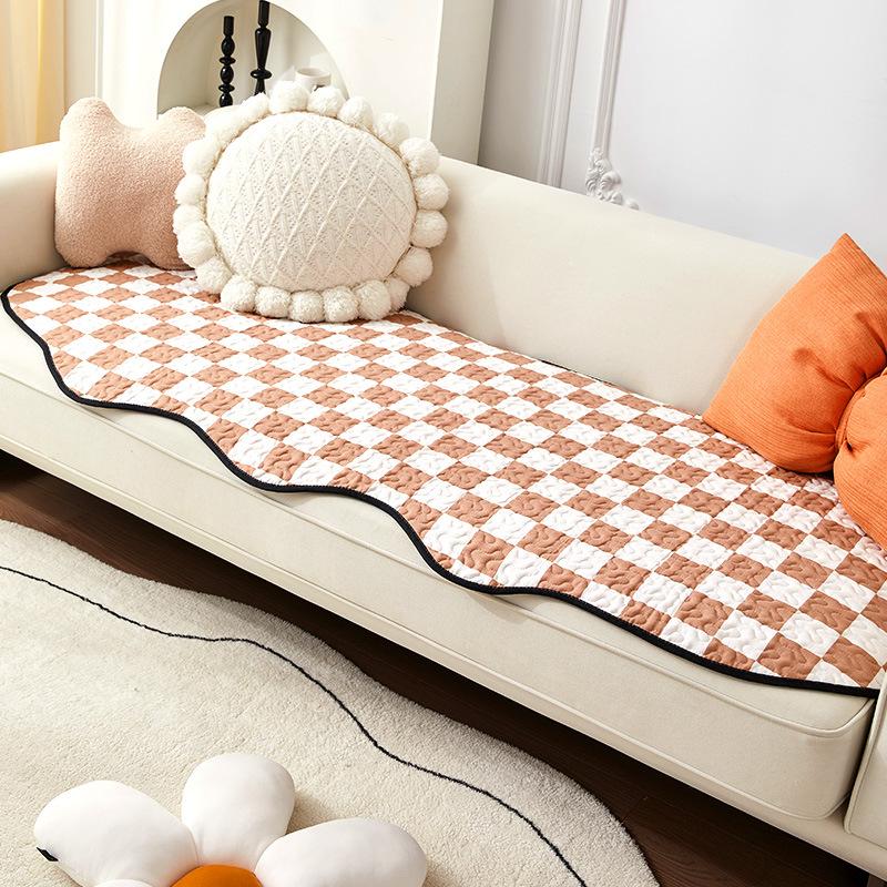 Special-Shaped Nordic Simple Sofa Cushion Fabric Non-Slip Fashion Cushion Chessboard Plaid Four Seasons Universal Sofa Cover Cover Thickened
