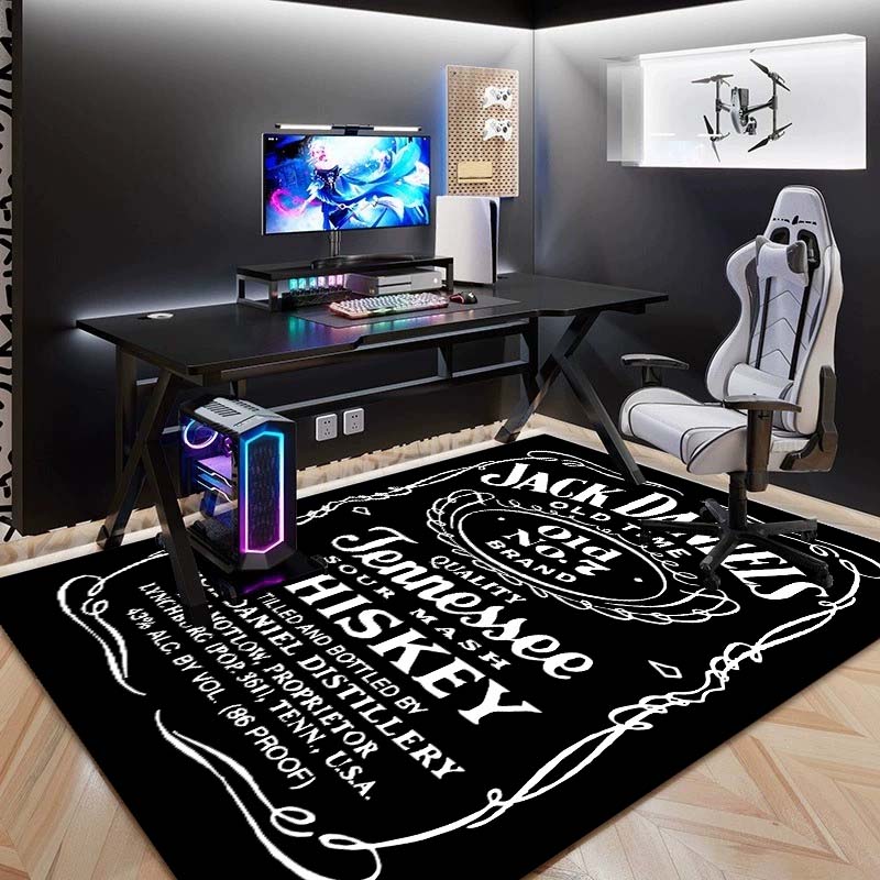 Verkrijgbaar in meerdere maten. J-Jack D-Daniels Bedrukte Yogamat, Woondecoratie, Woonkamer, Slaapkamer, Antislip Mat, Cadeau.