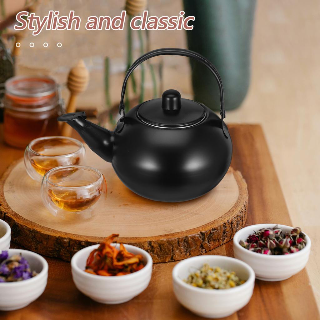 Stainless Steel Teapot 1.5L Stovetop Kettle with Integrated Strainer Comfort Handle for Tea Brewing Coffee Filtering Home