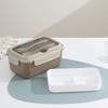 Stainless Steel Student Lunch Box With Divided Food Compartments For Office And School Use