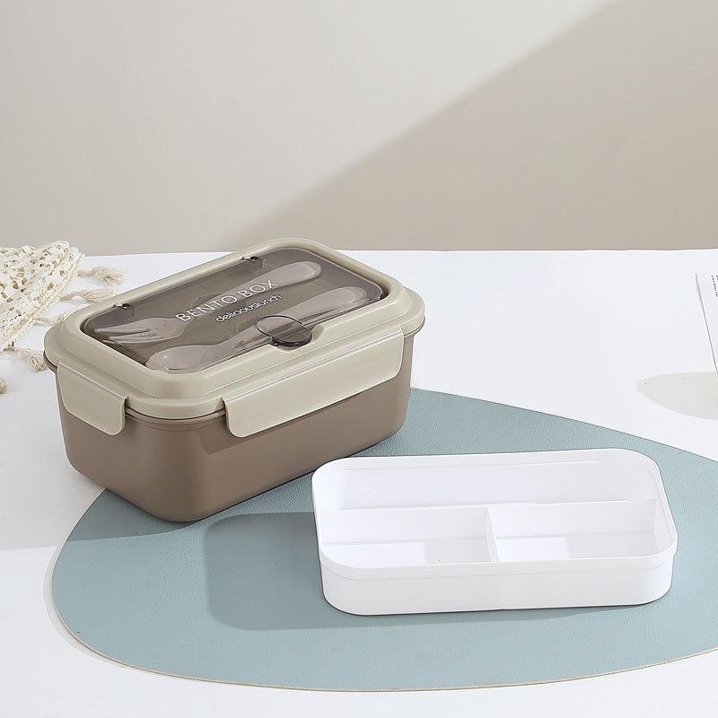 Stainless Steel Student Lunch Box With Divided Food Compartments For Office And School Use