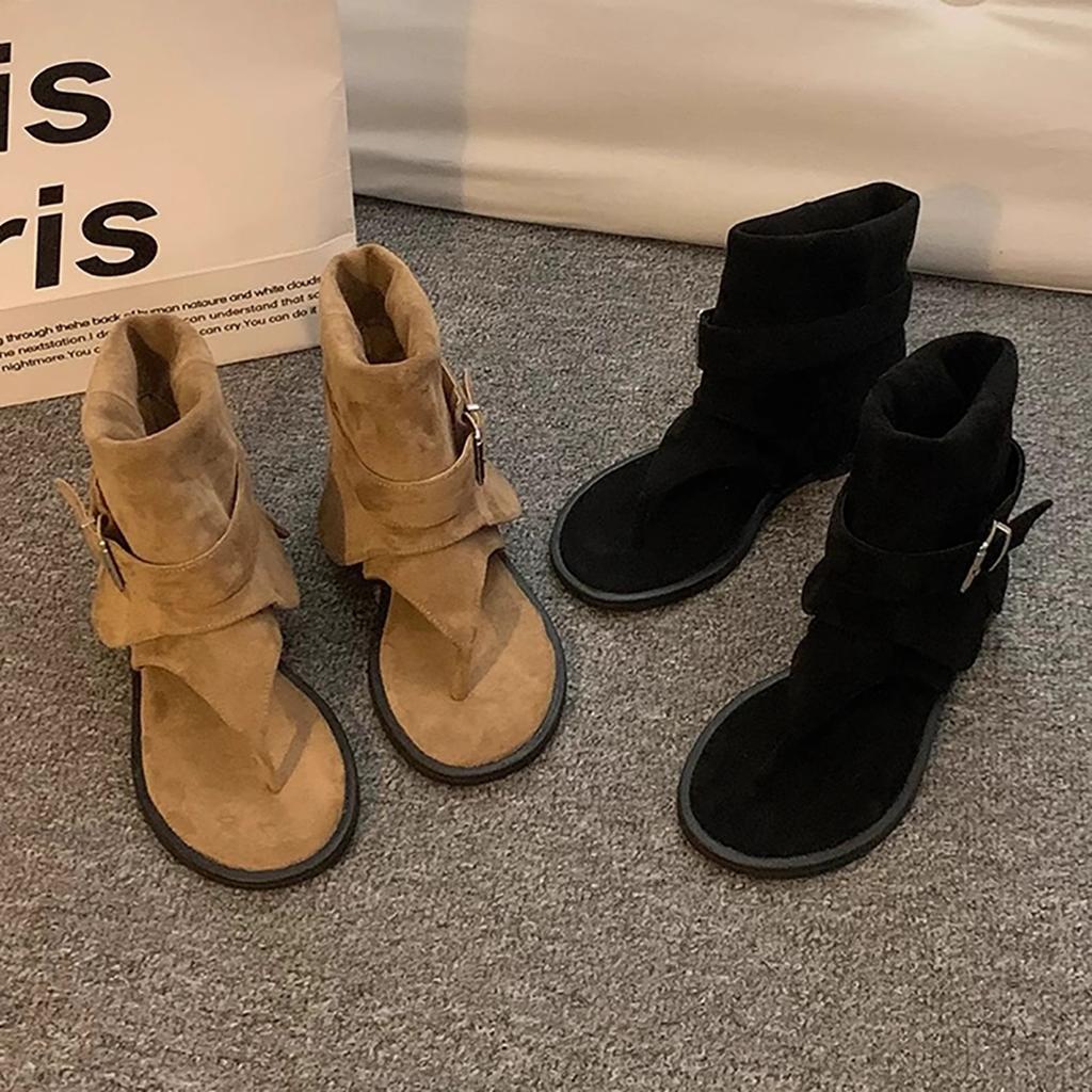 Retro Babes Toe Cool Boots Women's Summer New Fashion Versatile Flat Sandals Tide