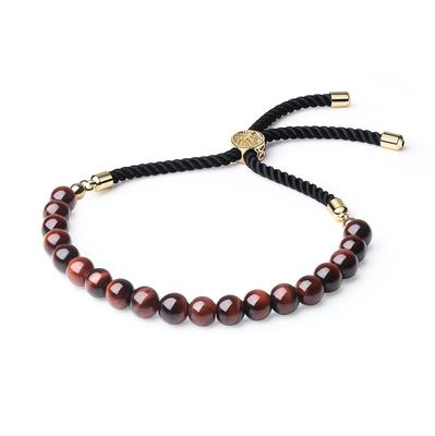 Koai Red Tiger Eye Adjustable Power Stone Bracelet for Men and Women