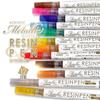 Saya Kobo Resin Pen Metallic Glitter 12 Colors You Can Draw Thick or Thin Resin Pen Color Pen Round Pen Coloring Glitter Mirror Mold Embossing Heater