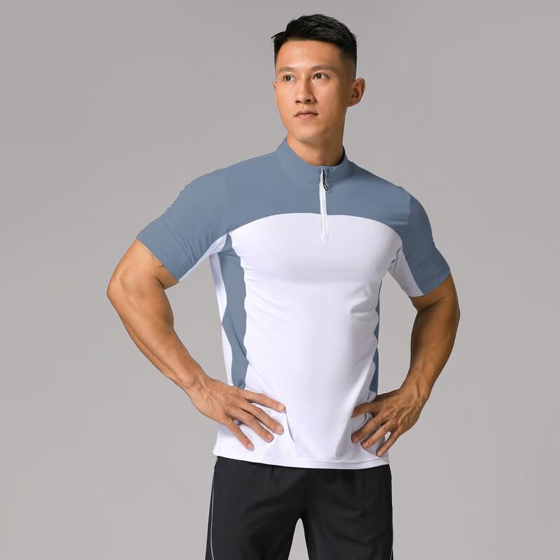 OEING Men's Half-Zip Quick-Dry Running T-Shirt