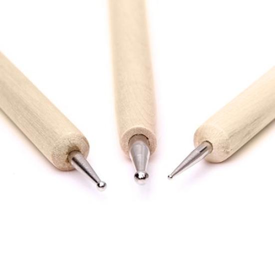 Puntos 3 Pcs Ball Styluses Tools Set for Embossing Pattern DIY Clay Sculpting Modeling