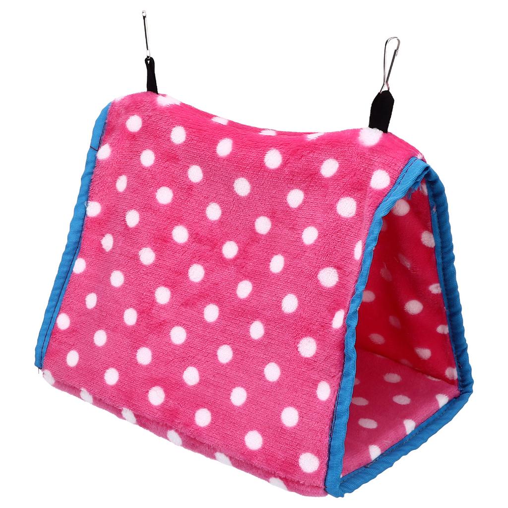 Bird Bed Foldable Portable Comfortable Flannel Triangular ing Bird Hammock with Hooks for Parrots Hamsters