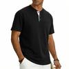Men Henley Neck Short Sleeve T Shirt With Chest Pocket Casual Solid Color Tops