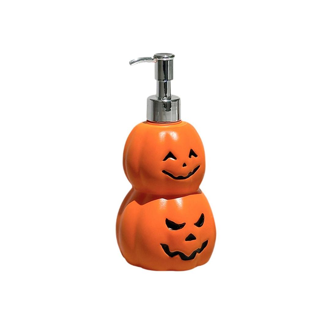 Halloween Pumpkin Soap Dispenser Shower Gel Bottle Empty Manual Lotion for Apartment Kitchen