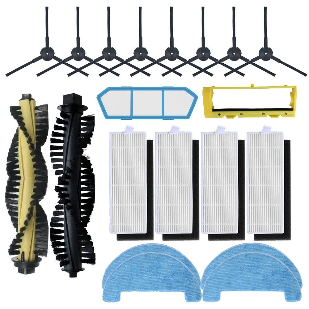 Main Brush Side Brush HEPA Filter Cover Mop Pad For ILIFE A4 A4S A40 Robot Vacuum Cleaner, For Polaris PVCR 0726W 0826 0926