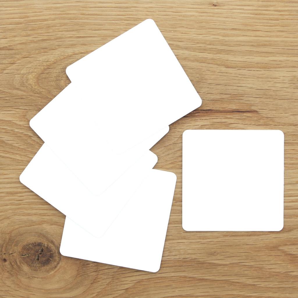Daikoku Industrial Coasters, White, 8.5 x 8.5 cm, Plain, Square, 3362316, Pack of 100