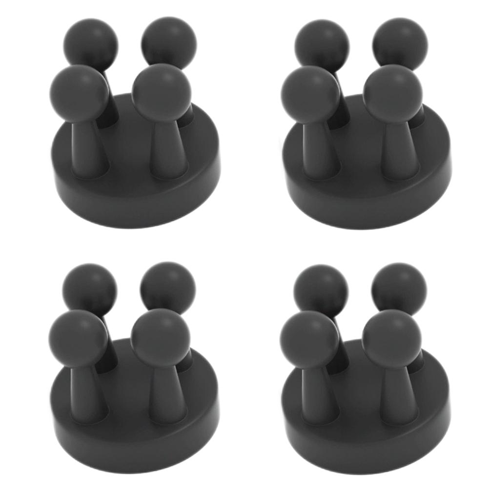 4Pcs Silicone Toothbrush Holder Self Adhesive Multifunctional Toothbrush Hook Plug Holder for Bathroom Kitchen Room Office Black