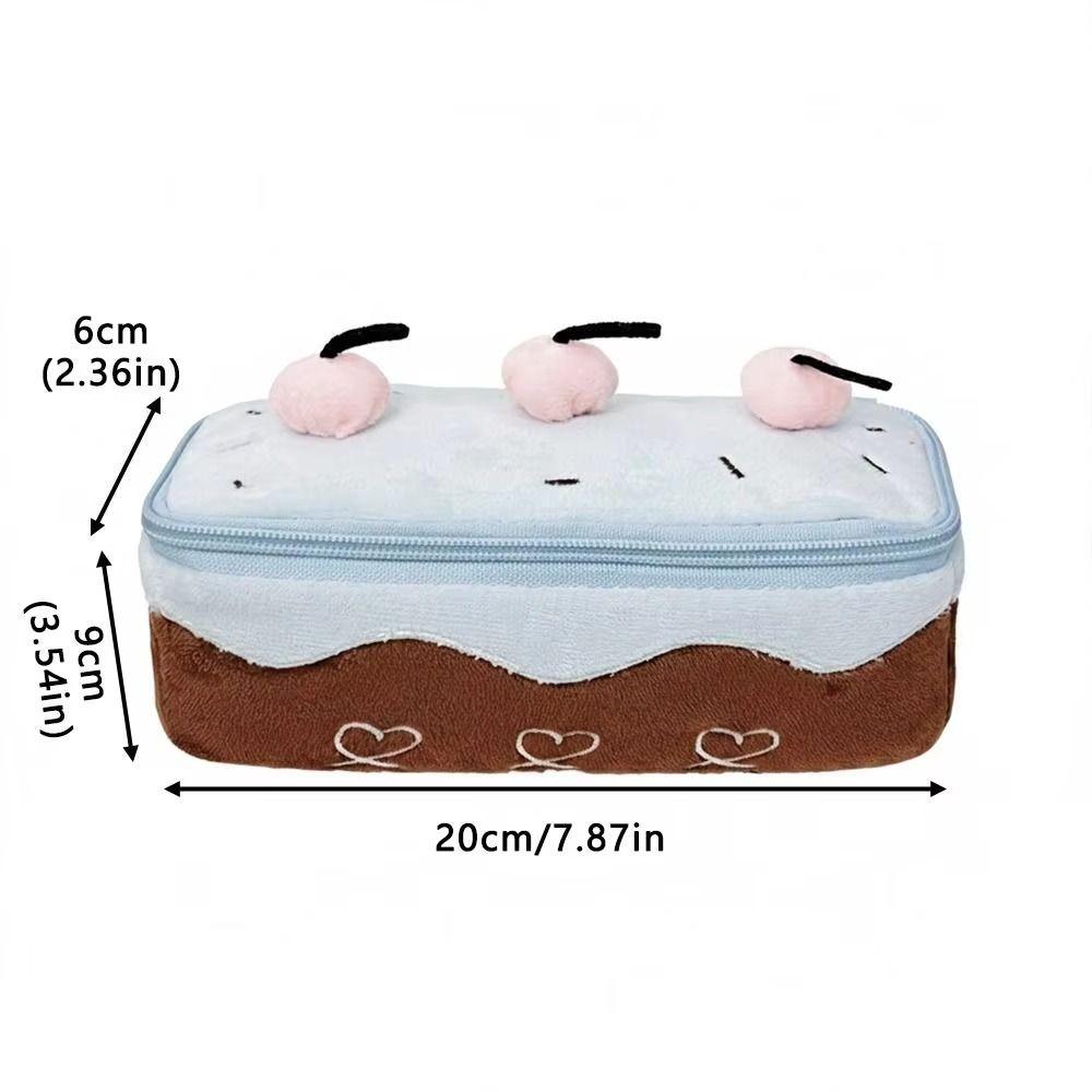 Heart Kawaii Pencil Case Embroidered Pencil Pouch Creative Cosmetic Bags Stationery Box