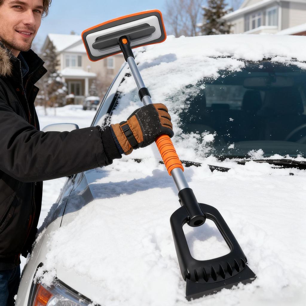 Łopata do śniegu do samochodu Ergonomiczna stop aluminium Wielofunkcyjne akcesoria Skrobaczka do szyb samochodowych Do okna Ciężarówki SUV Dach pojazdu