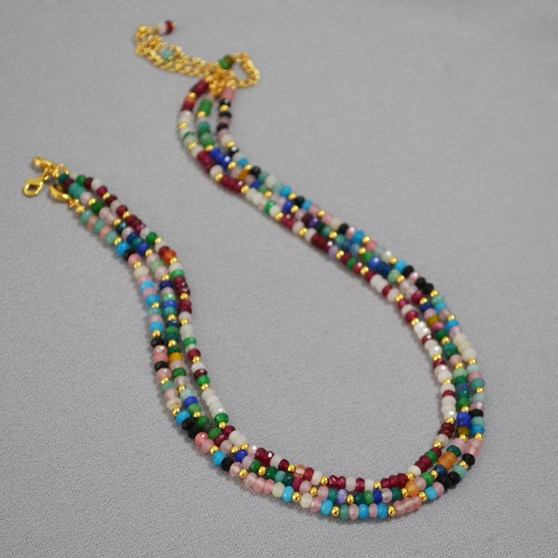 

Colorful Stone Beaded Bohemian Layered Necklace
