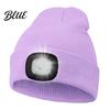 Unisex Outdoor Winter Accessory LED Hat with Light USB Rechargeable Headlamp Skull Cap Hiking Warm Cap Light Knitted for Men Women Gear Hands Free