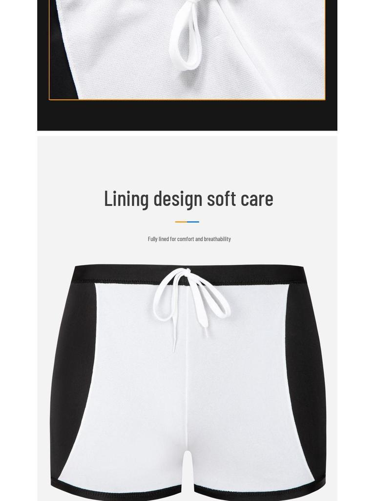 Men's Quick-Dry Swim Trunks & Cap with Custom Print - Comfortable, Lightweight, Breathable Boxer Brief Style