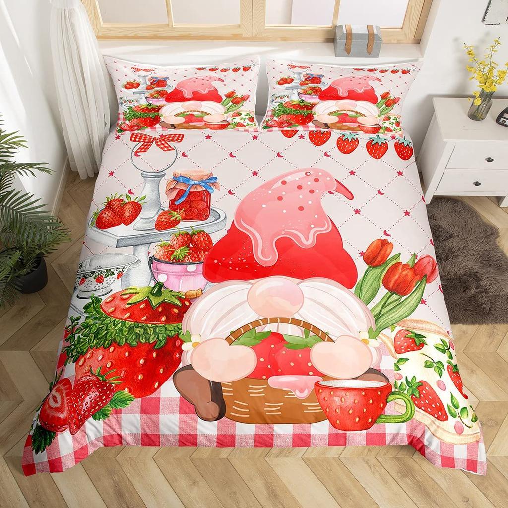 Bettwäsche-Set Digitaldruck Bequeme Bettbezüge für Wohnzimmer Schlafzimmer Dekoration, 1 Bettbezug und 2 Kissenbezüge mit Reißverschlüssen