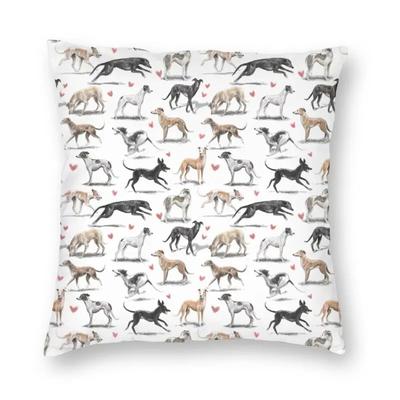 Cartoon Welpen Kissenbezug Sofa Heimdeko Windhund Quadratisches Kissen Auto Moda