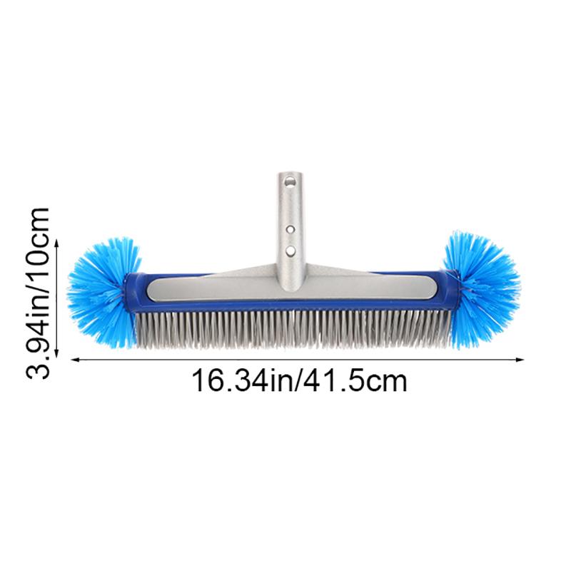Aluminum Handle Swimming Pool Brush Head With Corner Cleaning Brush Semi-Spherical Bristles Pool Tile Scrubber Brush