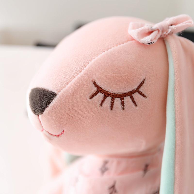 Non-Toxic Rabbit Plush Toy Long Ear Pink Heart Stuffed Animal Soft Comfort Doll Throw Pillow Cute Gift For Kids Children Room Decor