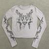 Y2K New dámské top tričko s dlouhým rukávem Gothic Dark Clothing